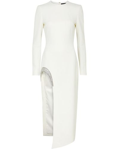 David Koma Crystal-embellished Crepe Midi Dress - White