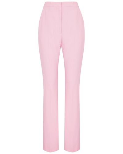 Alexander McQueen Straight-Leg Crepe Trousers - Pink