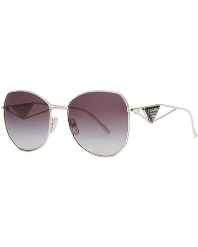 Prada Tone Oval-frame Sunglasses - Purple