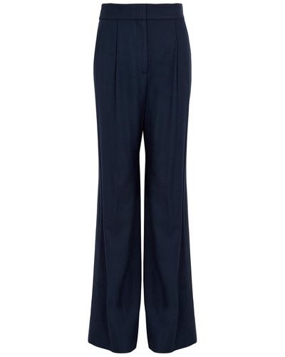 Veronica Beard Robinne Straight-Leg Woven Trousers - Blue
