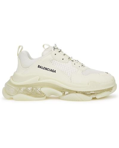 Balenciaga Triple S Off- Panelled Trainers - White