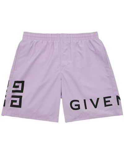 Givenchy Logo-print Shell Swim Shorts, Shorts, - Purple