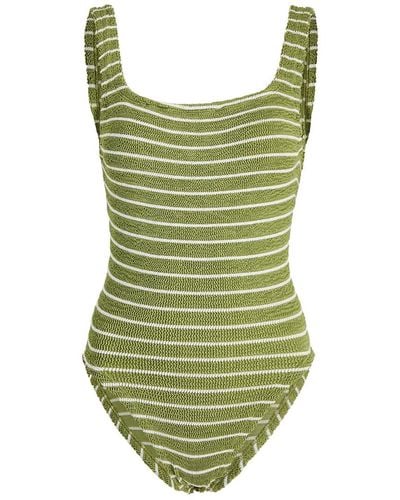Hunza G Seersucker Swimsuit - Green