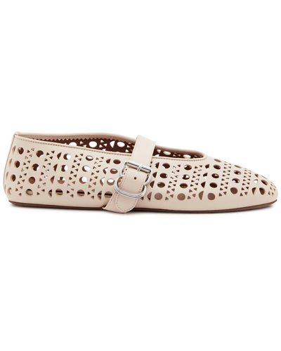 Alaïa Alaïa Vienne Laser-cut Leather Ballet Flats - White