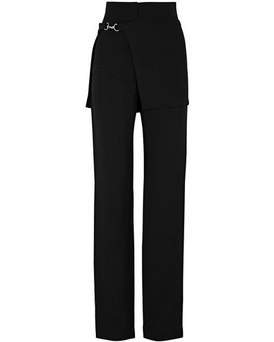 Paris Georgia Basics Apron Layered Slim-leg Trousers - Black