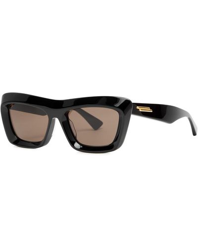 Bottega Veneta Square Cat-Eye Sunglasses - Brown