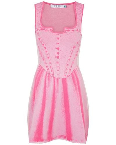 Ph5 Poppy Intarsia Stretch-knit Mini Dress - Pink