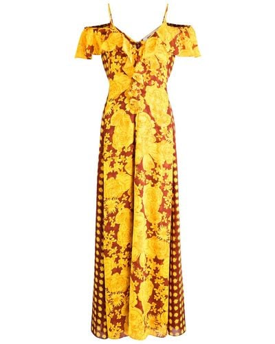 Diane von Furstenberg Aya Printed Chiffon Maxi Dress - Yellow