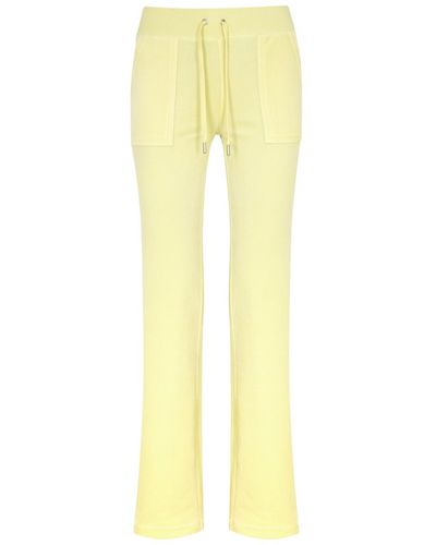 Juicy Couture Del Ray Logo Velour Sweatpants - Yellow