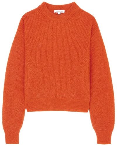 Veronica Beard Melinda Alpaca And Mohair-blend Sweater - Orange