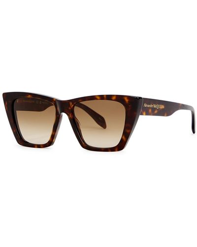 Alexander McQueen Tortoiseshell Cat-Eye Sunglasses, Sunglasses - Brown