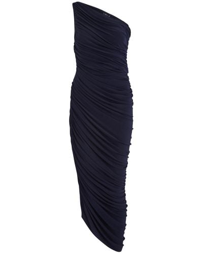 Norma Kamali Diana One-Shoulder Stretch-Jersey Maxi Dress - Blue