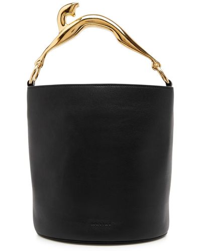 Lanvin Cat Leather Bucket Bag - Black