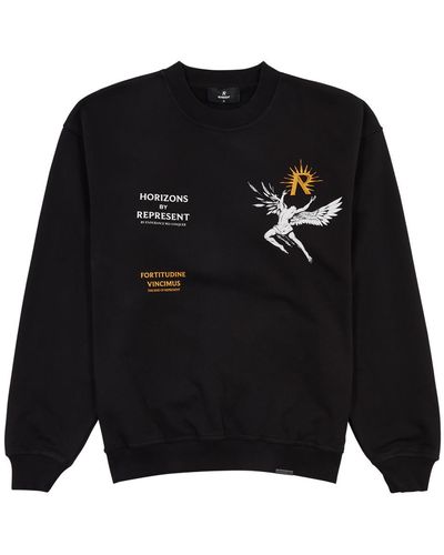 Represent Icarus Printed Cotton Sweatshirt - Black
