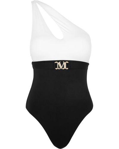 Max Mara Carlotta One-Shoulder Swimsuit - Black