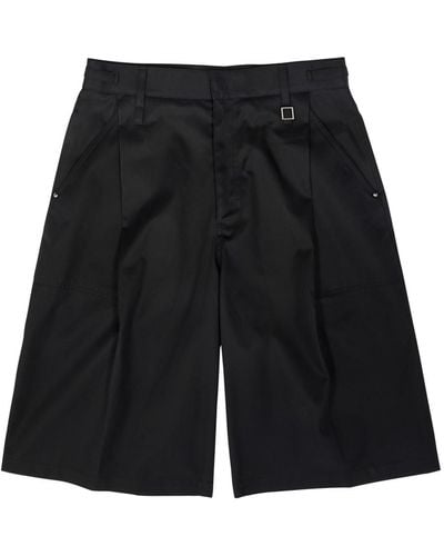 WOOYOUNGMI Pleated Cotton Shorts - Black