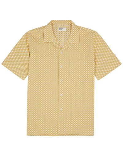 Universal Works Road Patterned-Jacquard Cotton Shirt - Yellow