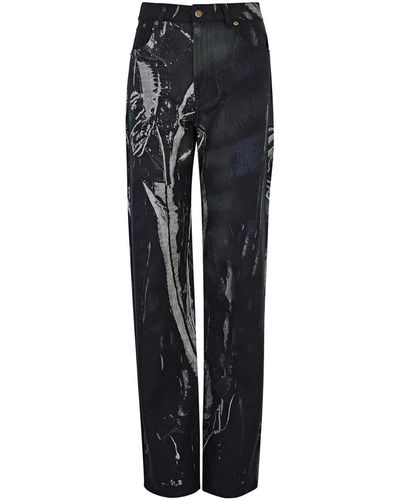 Louisa Ballou Voyage Printed Straight-leg Jeans - Black