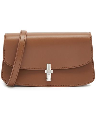 The Row Sofia Leather Cross-body Bag - Brown