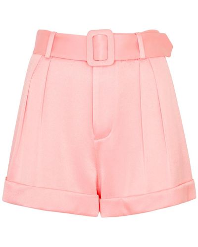 Alice + Olivia Marsha Satin Shorts - Pink