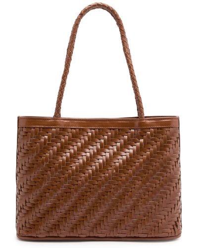 Bembien Ella Woven Leather Tote - Brown