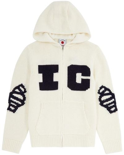 ICECREAM Ice Running Dog Logo Knitted Jacket - White