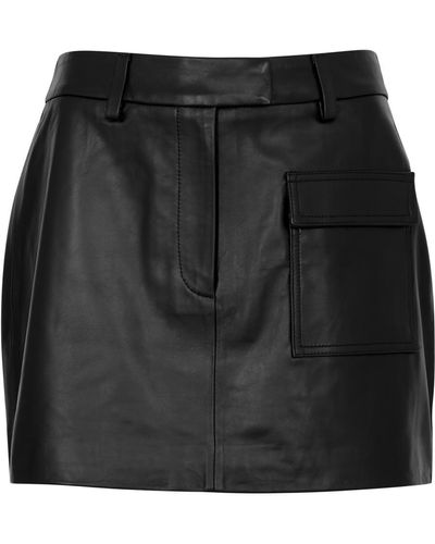 AEXAE Leather Mini Skirt - Black