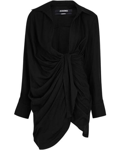Jacquemus La Robe Bahia Twill Mini Dress - Black