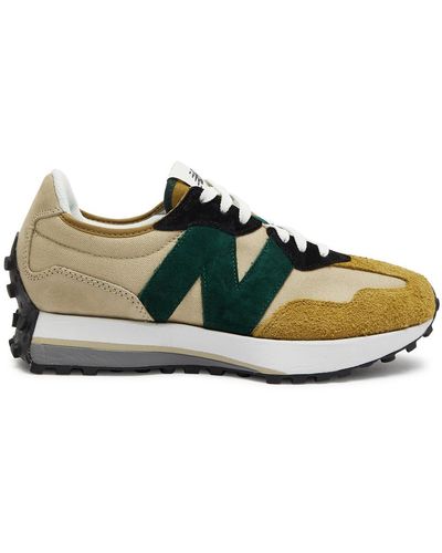 New Balance 327 Paneled Canvas Sneakers, Sneakers, - Green