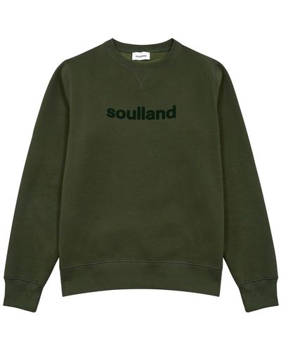 Soulland Bay Logo Cotton-blend Sweatshirt - Green