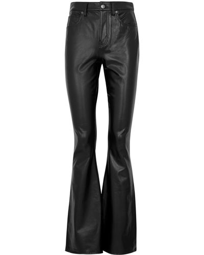 Veronica Beard Beverly Flared Faux-leather Trousers - Black
