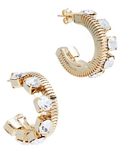 Rosantica Circe Crystal-embellished Hoop Earrings - White