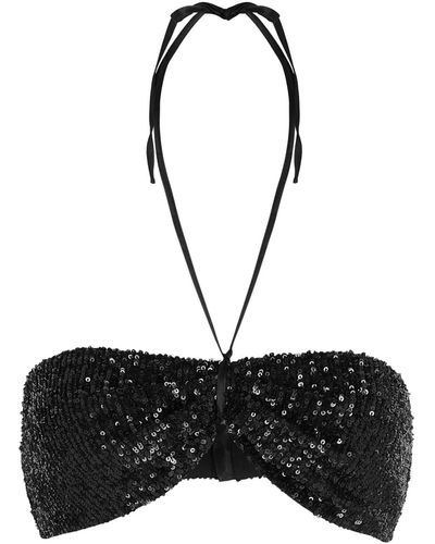 In the mood for love Patty Sequin Bra Top - Black