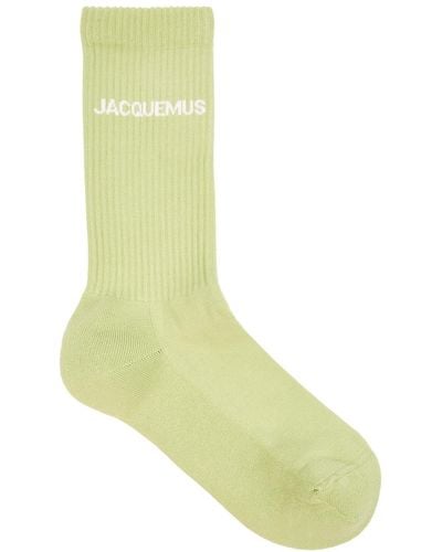 Jacquemus Les Chaussettes Logo Cotton-Blend Socks - Green