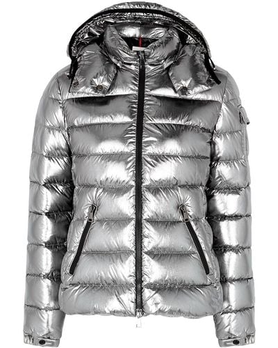 Moncler Bady Silver Quilted Shell Jacket - Metallic
