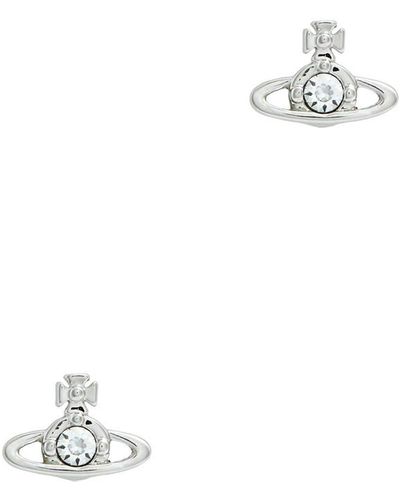 Vivienne Westwood Nano Solitaire Orb Stud Earrings - White