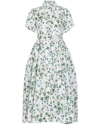Evi Grintela Nellie Floral-print Cotton Shirt Dress - White