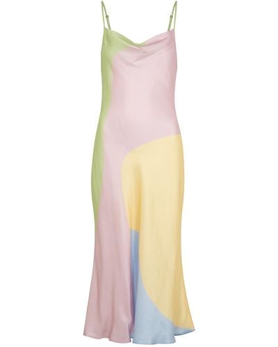 Olivia Rubin Aubrey Printed Satin Midi Dress - Multicolour
