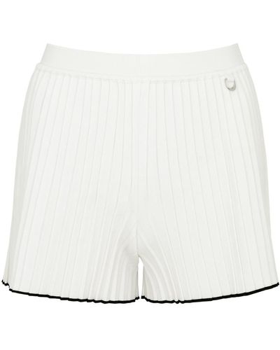 Jacquemus Le Short Maille Plissé Knitted Shorts - White