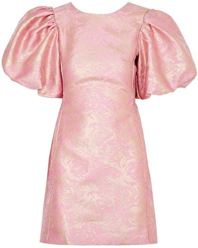Sister Jane Louise Floral-jacquard Cloqué Mini Dress - Pink