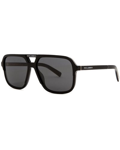 Dolce & Gabbana Angel Polarised Aviator-Style Sunglasses - Black