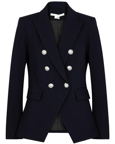 Veronica Beard Miller Dickey Double-breasted Blazer - Blue