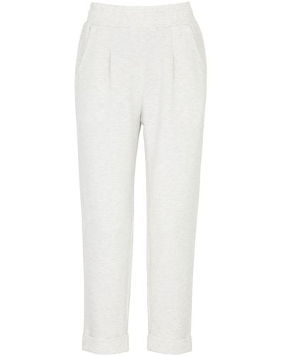 Varley The Rolled Stretch-Jersey Sweatpants - White