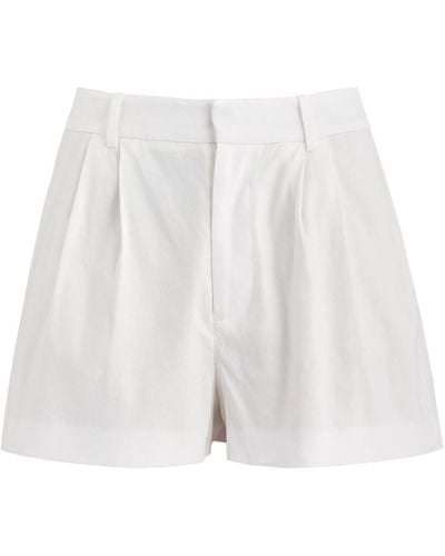 Alice + Olivia Conry Linen-Blend Shorts - White