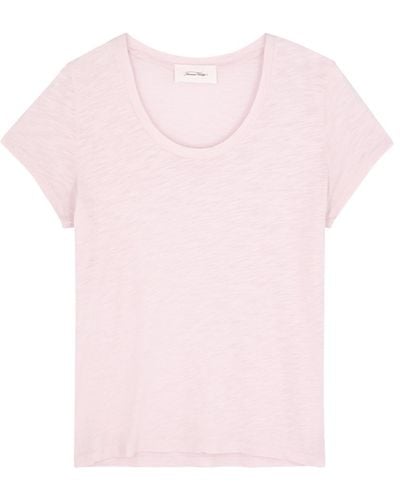 American Vintage Jacksonville Slubbed Cotton-blend T-shirt - Pink