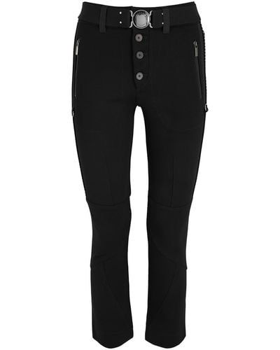 High Wayward Studded Jersey-Twill Trousers - Black