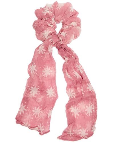 Cloe Cassandro Printed Silk-Georgette Scrunchie - Pink