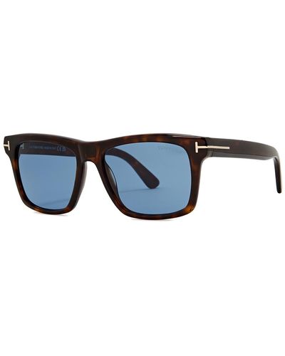 Tom Ford Buckley-02 Tortoiseshell Square-frame Sunglasses - Blue