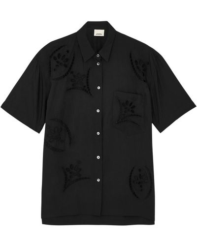 Isabel Marant Bilya Eyelet-Embroidered Shirt - Black
