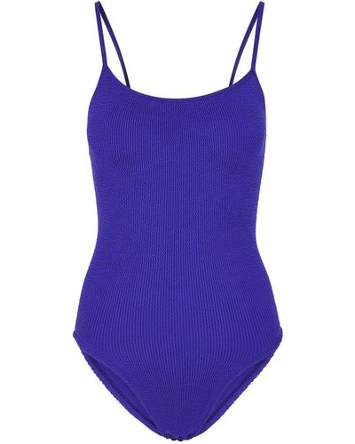 Hunza G Pamela Seersucker Swimsuit - Purple